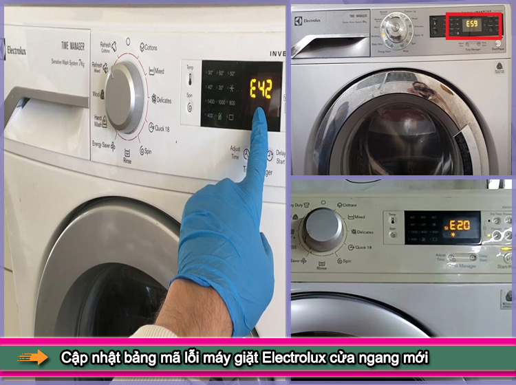 Cập nhật bảng mã lỗi máy giặt Electrolux cửa ngang mới